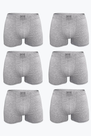 Malabadi Erkek 6'lı Gri Premium Collection Modal Boxer 6m251
