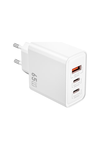 Wiwu Wi-g005 Essen Serisi Gan Tech Pd Hızlı Şarj Özellikli Şarj Başlığı 65w Beyaz