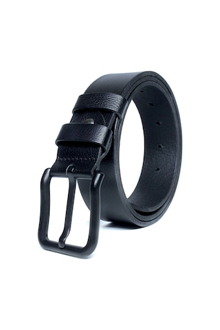 Hakiki Manda Derisi Siyah Tokalı Erkek Kemeri 4cm Siyah