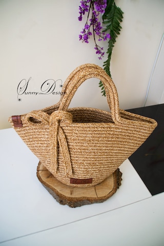 Sunnydesign Jüt Hasır Çanta El Çantası Kol Çantası Günlük Çanta Kahverengi