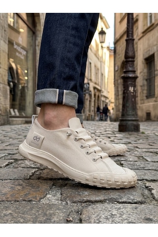 Ba0248 Boa Krem Esnek Bağcıklı Ultra Hafif Nefes Alan Sneaker Ayakkabı