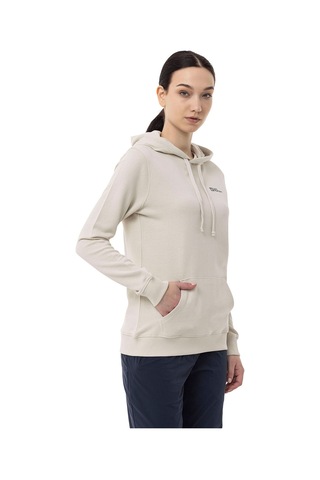 Jack Wolfskin Jack Wolfskın Kadın Sweatshırt Alice Hoody Krem Kapüşonlu Krem Krem