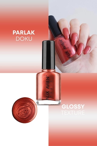 Alix Avien Metalik Turuncu Oje 32 Yüksek Pigmentli Uzun Süreli Kalıcılık Hızlı Kuruma Nail Lacquer 32