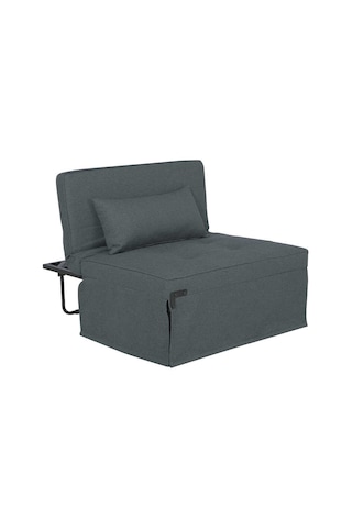 Cube Katlanır Yataklı Puf - Koyu Gri 96x189x42.5 / 96x168x92.5 Cm Koyu Gri