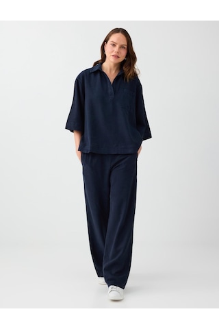 Jimmy Key Lacivert %100 Tencel Cep Detaylı Dokuma Pantolon 6ww187827494
