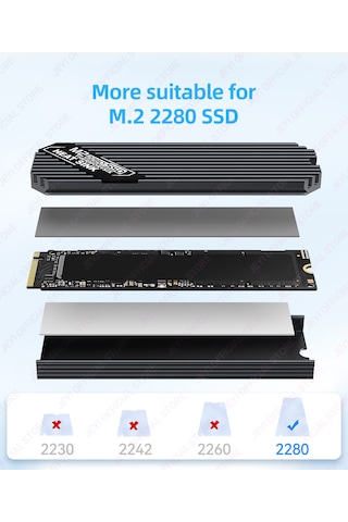 Jeyı M.2 2280 Ssd Soğutucu Çift Kombinasyon Yüksek Performans