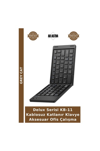 Delux Serisi Kb-11 Kablosuz Katlanır Klavye Aksesuar Ofis Çalışma
