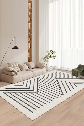 West Home Makinede Yıkanabilir Kaymaz Taban Leke Tutmaz Salon Halısı Mutfak Halısı Ve Yolluk 605 White