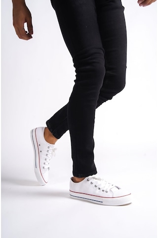 Mubiano Mbcvs200b Düz Taban Bağcıklı Erkek Beyaz Bez Spor Ayakkabı & Sneaker Beyaz