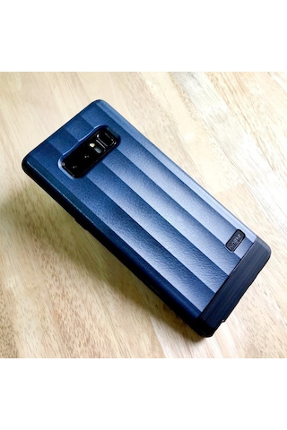 Ringke Flexs Galaxy Note 8 İle Uyumlu Kılıf Deep Blue Premium Pu Deri&tpu Kombini Tam Koruma