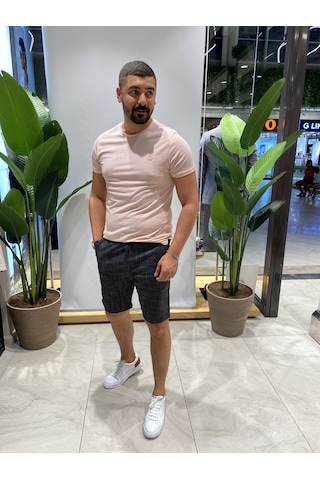 Lerciwan Çizgili Siyah Erkek Şort Siyah