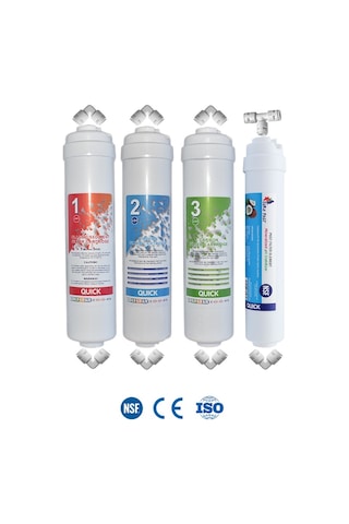 WaterMelon Kapalı Kasa 12 Inç Su Arıtma Cihazı Filtresi Inline 4 Aşamalı Set