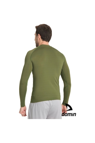 Hnc Sport Erkek Uzun Kol Yeşil Olive Fit Toparlayıcı Compression Spor Body Tshirt