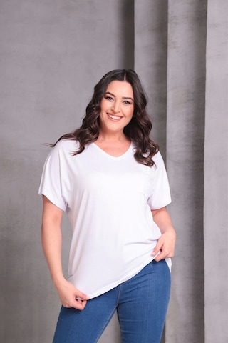 Cepli Basic Bluz Beyaz