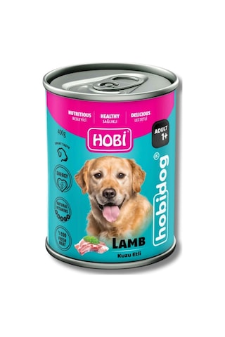 Hobi Hobidog Kuzu Etli Yetişkin Köpek Konservesi 400 Gr X 12 Adet Tam Ve Dengeli Yaş Mama