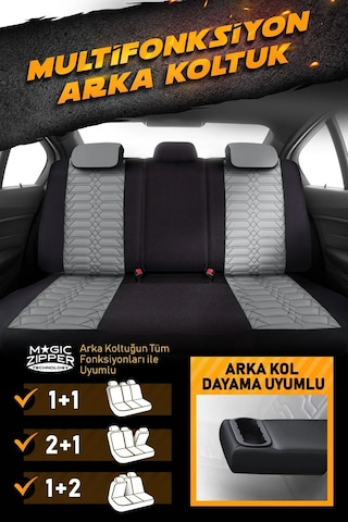 Panda Venedik Serisi Jakar Kumaş Oto Koltuk Kılıfı - Tam Set