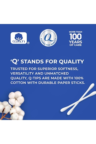 Q-tips Hijyen Ve Güzellik Bakımı İçin Pamuklu Çubuklar% 100 Pamuklu 375 Sayım İle Yapılan Orijinal Pamuklu Çubu