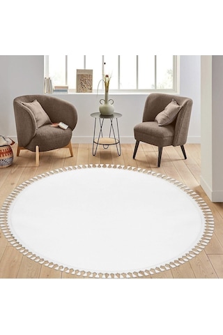 Saraz Halı Comfort Peluş Puffy Lux Beyaz
