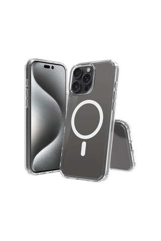 İphone Uyumlu 16 Pro Kılıf Magsafe Şarj Özellikli Şeffaf Sert Pc Redclick Embos Kapak
