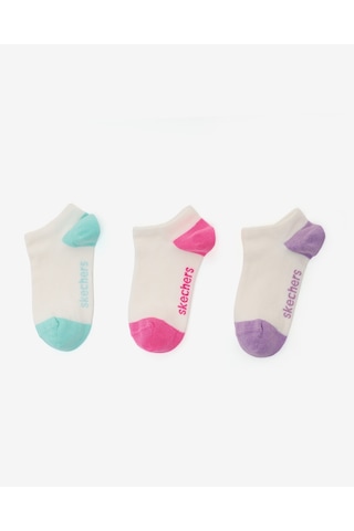 Skechers 3'lü Paket Colortips Bilekli Çorap Büyük Kız Çocuk Beyaz Sk2520137-3474