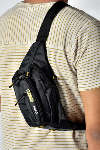 Tuldar Deri Usb Kulaklık Çıkışlı Crossbody Çapraz Göğüs Omuz Ve Bel Çantası Tul360 Siyah - Sarı