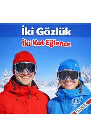 2 Adet Kayak Gözlüğü Füme Ventilli Güneş Kar Koruyucu Gözlük Uv Korumalı Snowboard Glasses Gözlük Füme