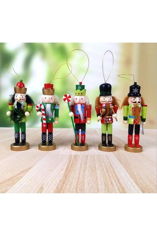 Homyl 5 Adet Geleneksel Fındıkkıran Asker Oyuncak Süs Renkli