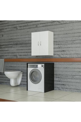 Çamaşır Makinesi Üst Dolabı Mdf Beyaz