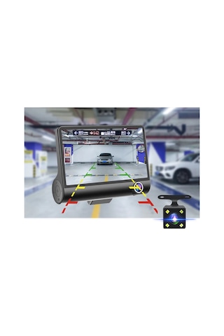 Exvol Araç İçi 3 Kameralı Kayıt Kamera 1080phd Araç İçi+yol+park