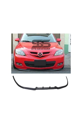 Mazda 3 Cupra R Uyumlu Ön Lip Mat Siyah Ön Tampon Lip (Sts Oto Aksesuar) (01)
