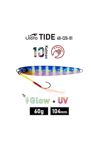 Jig, Zoka, Suni Yem, Glow Uv Metal Jig, 60gr 10cm Jıgto Tide 60
