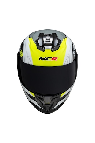 Ncr Rapid Siyah Vizörlü Ece Belgeli Kapalı Motosiklet Kaskı Sarı