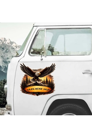 Kişiye Özel Vahşi Kartal Sticker - Vahşi Hayat 4x4 Off Road Adventure Sticker - Araba Oto Motosiklet Karavan Cam Sticker - 00335 10X9 Cm