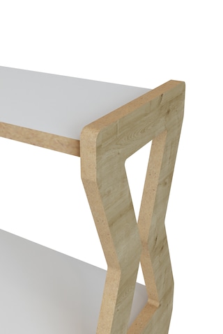 Zühre Safir Meşe -beyaz -4 Raflı Ahşap Ayakkabılık -çok Amaçlı Dekoratif Raf, Organizer Beyaz - Safir Meşe