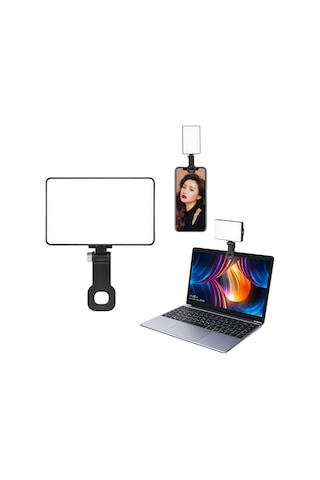Andoer Ekran Klipsi İle Bilgisayar Cep Led Video Işığı Siyah Siyah