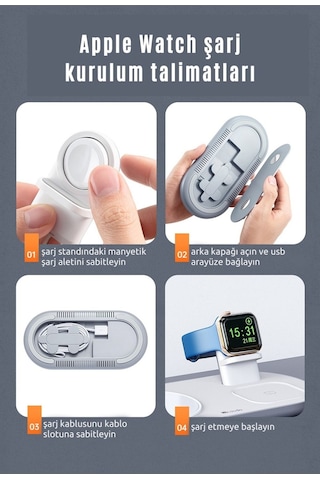 Apple Watch Uyumlu iPhone Kablosuz Şarj Kiti