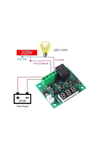 W1209 Dijital Termostat Modülü 12v Sıcaklık Kontrol Cihazı Kuluçka, Akvaryum, Isıtma Soğutma