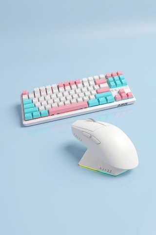 K870t Pro Beyaz Mekanik Klavye + Aj139 V2 Beyaz Oyuncu Mouse Set