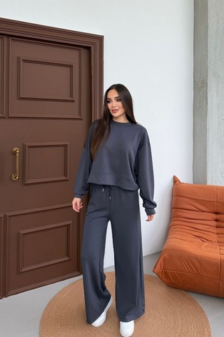 Mezka Rahat Esnek Modal Alt-üst Takım Füme