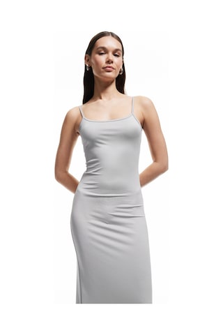 Koton Slim Fit İnce Askılı Uzun Elbise Gri 5sal80023ık Gri