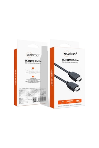 Apricot Ap-hdp1.5 Hdmı To Hdmı 1.5 Metre 4k Kutulu Hdmı Kablo