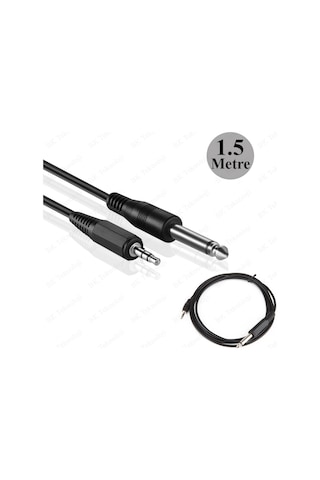 3.5 mm TRS Stereo Erkek - 1/4 (6.35 mm) TS Mono Erkek Ses Kablosu