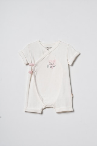 Babycosy Organic Wear %100 Organik Pamuk,2'li Kruvaze Kısa Kollu Bebek Tulum Little Princess Yazlık Kız Bebek Tulum Pembe
