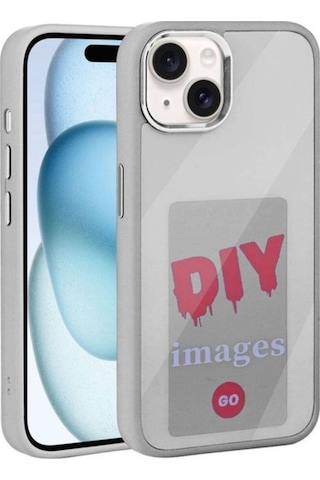 Apple Uyumlu iPhone 14 Kılıf Ekranı Yansıtan Zore Akıllı Nfc Kapak Gri