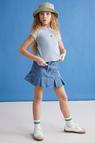 Grımelange Quartz-grm24021 95%pamuk 5%elastane Kız Çocuk Tshirt Mavi T-shirt Mavi