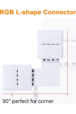 Neevoyu Rgb Led Işık Şeridi Bağlantı Seti - L Ve T Tipi, İki Yönlü Kablolu, Kaynaklama Gerektirmeyen Kilitli Bağlayıcılar