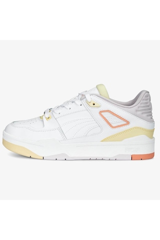 Puma Slipstream Women White Yellow Leather Sneaker Beyaz Sarı Kadın Hakiki Deri Günlük Spor Ayakkabı Beyaz - Sarı