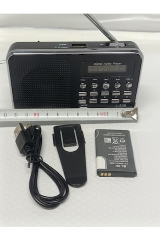 Kopya - Player L-938 Usb Şarjlı Fm Radyo Mp3 Çalar Kırmızı - Siyah- Tek Ebat