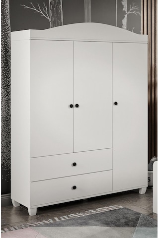 Torino Aynasız 3 Kapaklı 2 Çekmeceli 8 Bölmeli Dolap