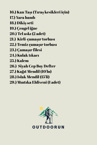 Outdoorun 12 Li Askerlik Seti Fanila Çorap Ve 27 Parça Aksesuar - Temel Ve Bedelli Askerlik Malzemeleri Haki